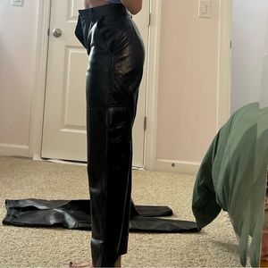 Aritzia faux leather cargo pants